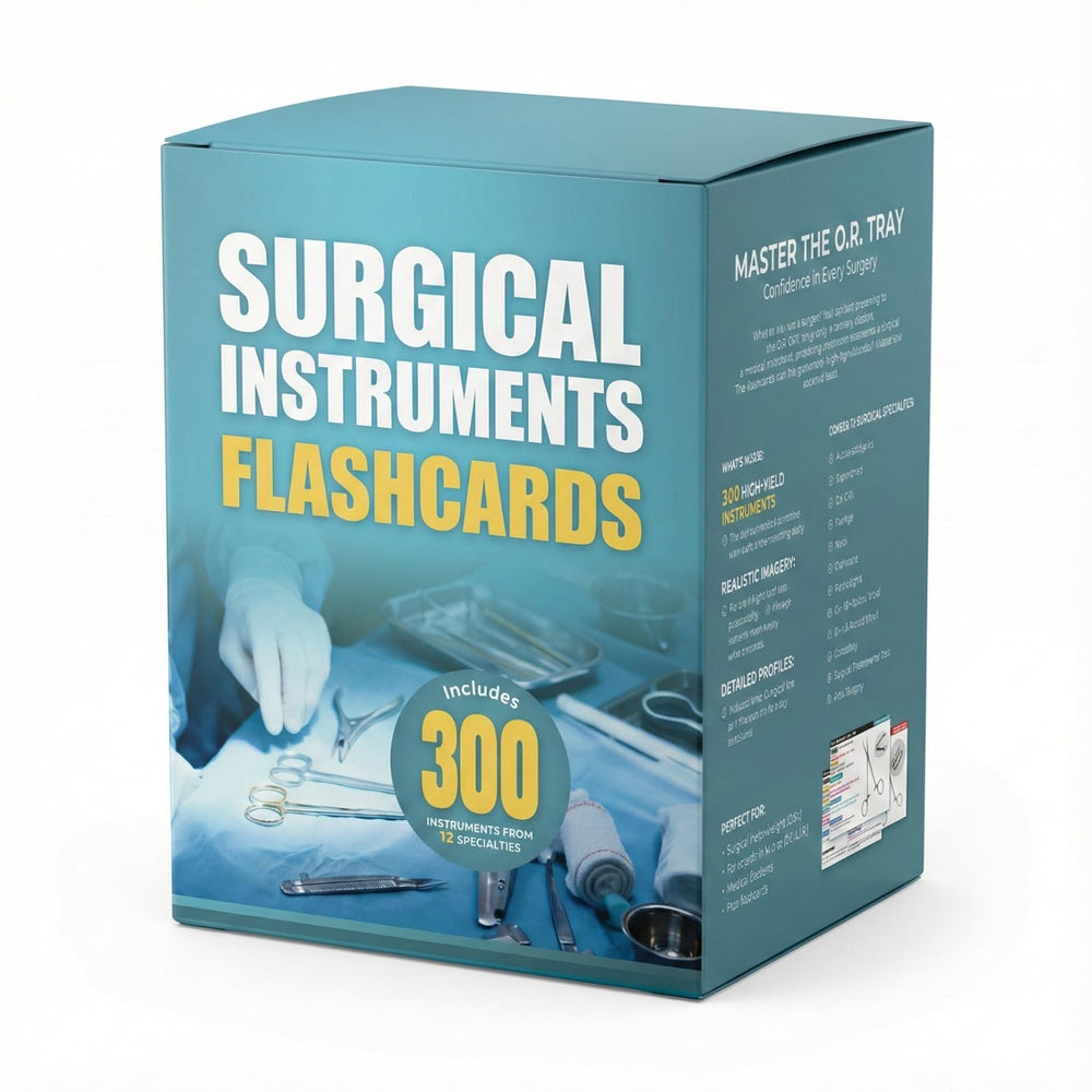Surgical Instruments Flashcards dual-sided deck for quick instrument review during rounds