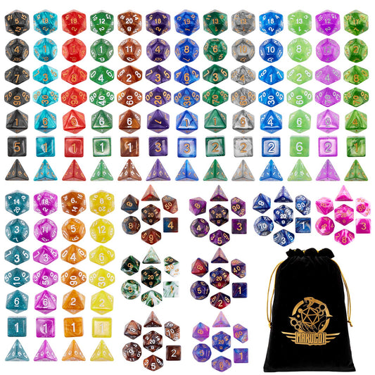 Surhugvy DND Dice Set display with all 175 pieces for tabletop play.