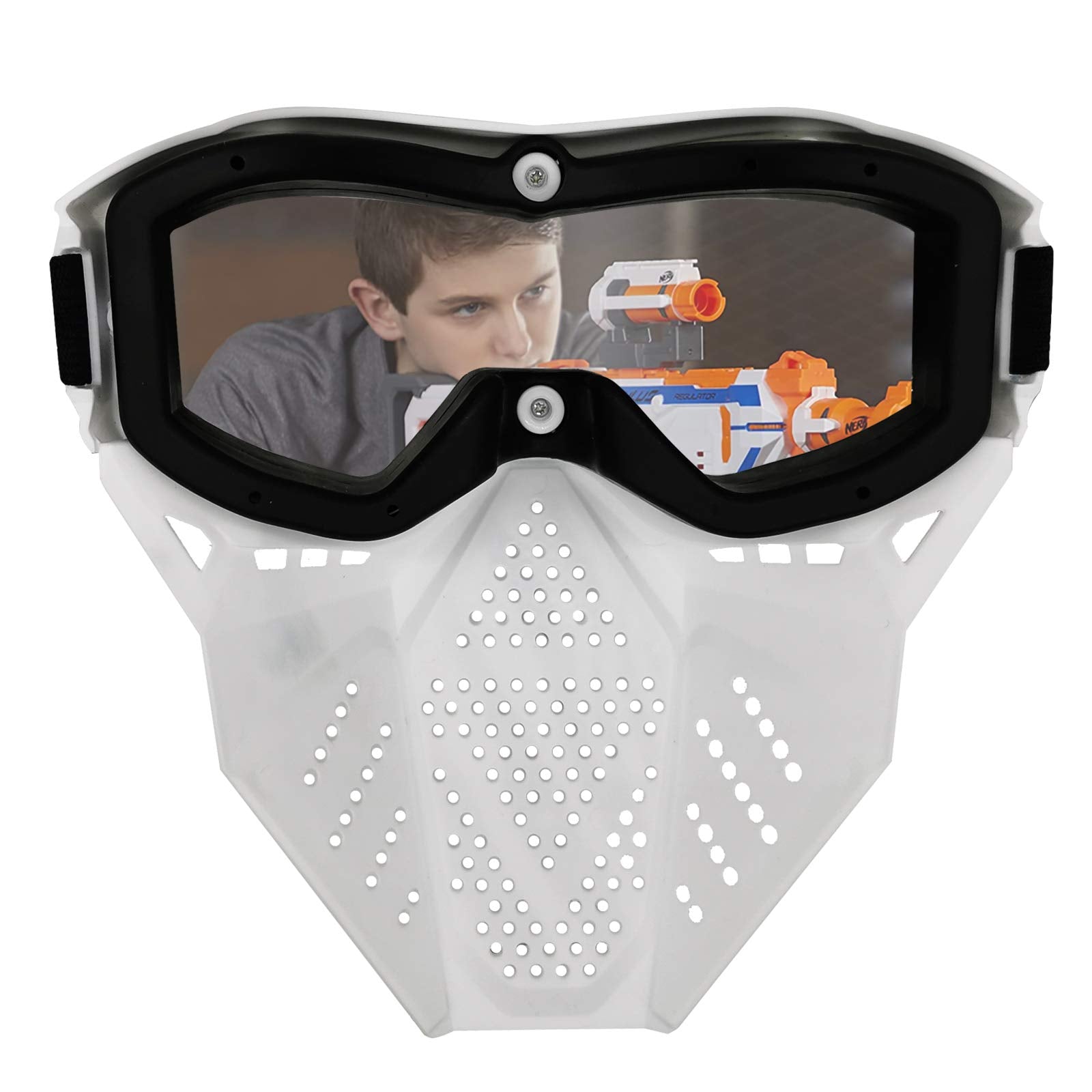 Surper tactical mask adjustable strap for secure, comfortable wear during battles.