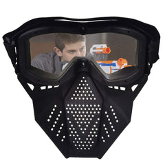Surper Nerf Rival white mask, lightweight and breathable design.