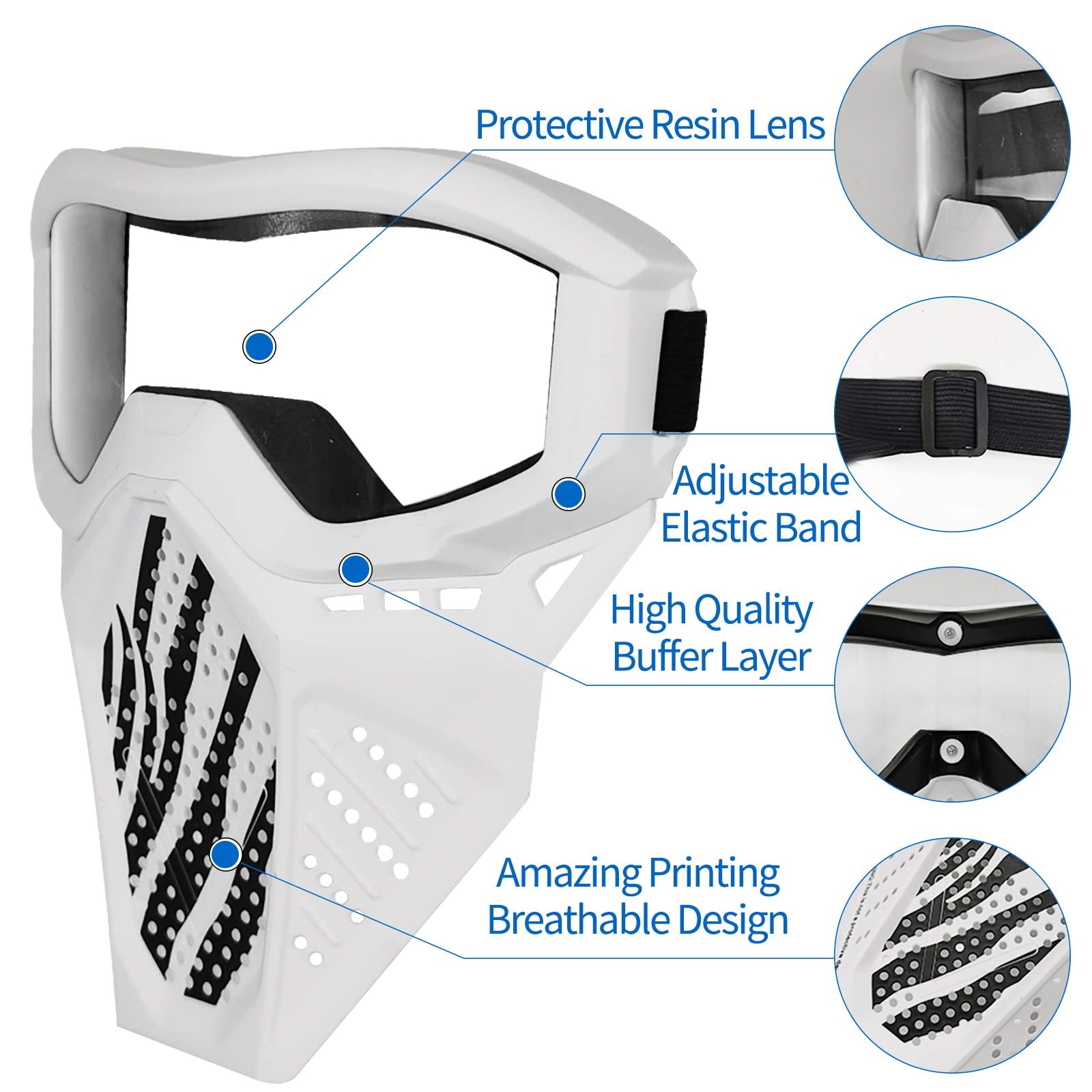 Surper tactical mask package includes two color options for versatile setups.