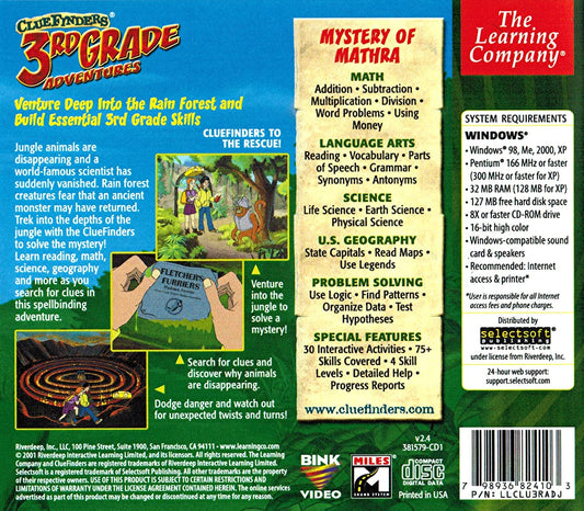 Surplusoft Distrib Clue Finders 3rd Grade scene jungle adventure fosters problem solving and geography skills