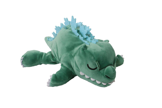 Surreal Entertainment Godzilla sleeping plush with felt spines offers cozy bedtime companionship.