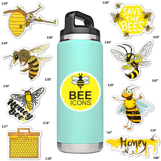 SUSIHI Bee Stickers on a laptop provide waterproof, durable decoration.