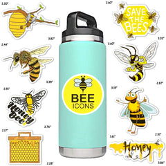 SUSIHI Bee Stickers on a laptop provide waterproof, durable decoration.