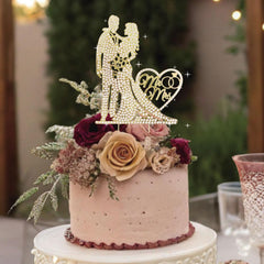SUVO interlocking rings rhinestones topper catches light from every angle for celebration