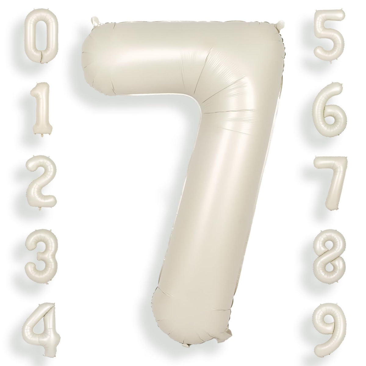 SUWEN 40-inch cream white number 7 balloon, bold birthday centerpiece