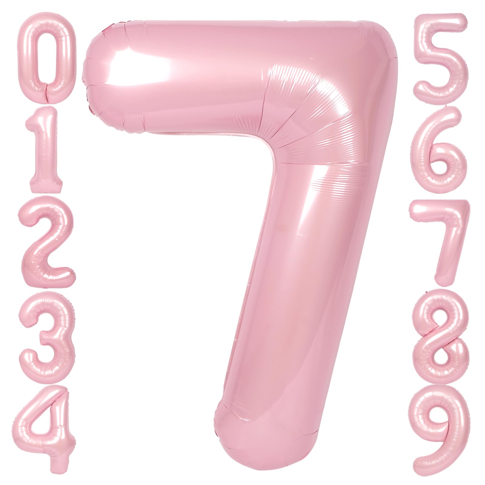 SUWEN 40-inch pink number 7 balloon for bold party decor and photo moments.