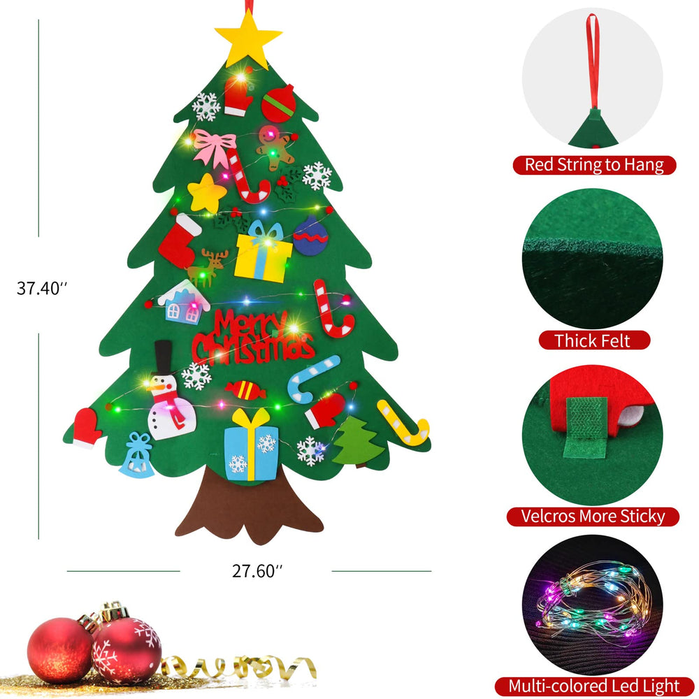 30-LED multicolor lights wrap around the tree for magical holiday glow