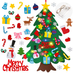 Suweor Upo felt Christmas tree mounted on wall with multicolor LEDs for cozy decor