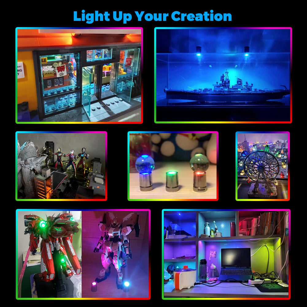 SUZEYAR mini lights for toy bricks and brick-built displays blue.