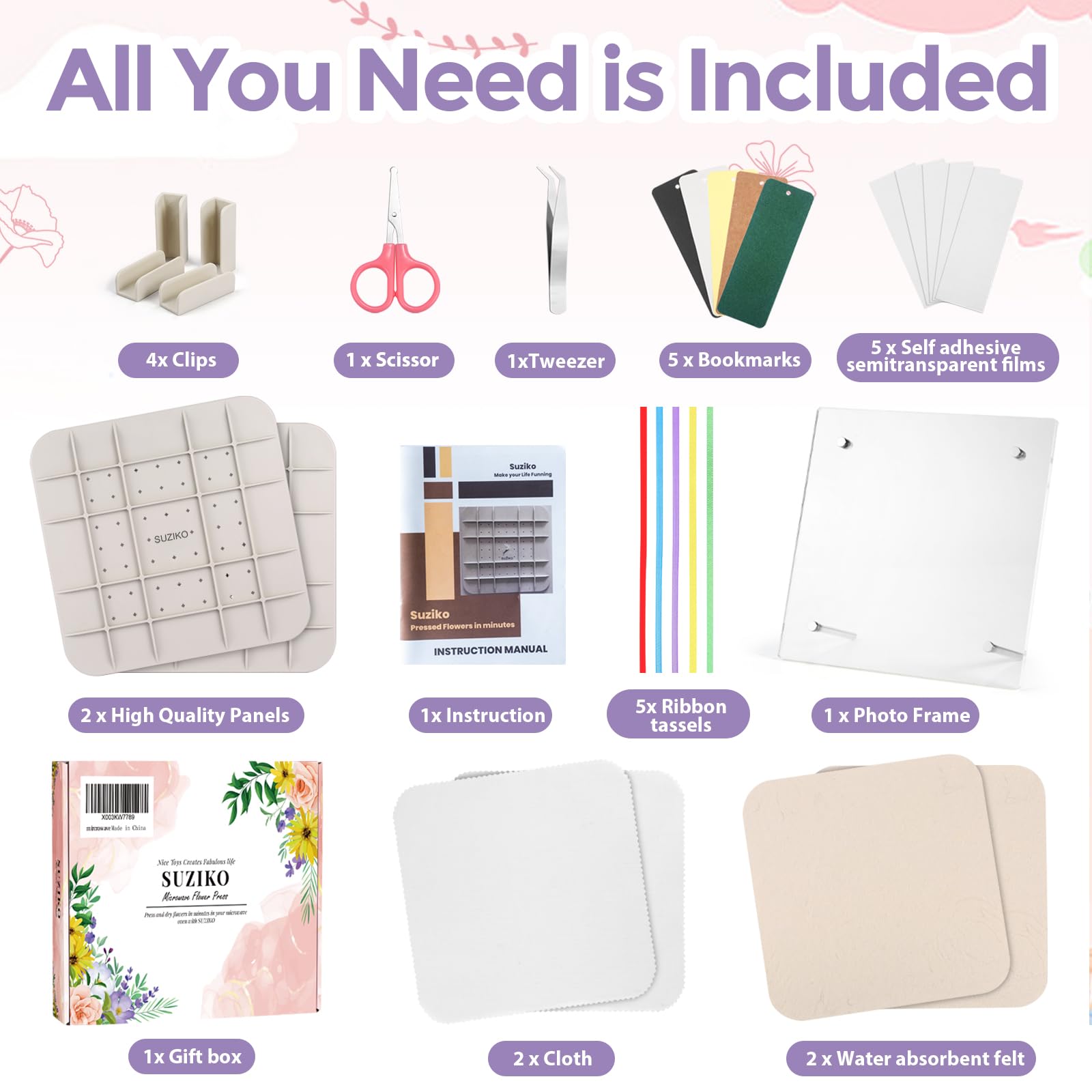 Suziko press leaves for greeting cards, scrapbooks, and home decor projects.