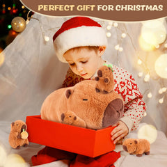 SuzziPals bedroom decor capybara plush creates a soft focal point.