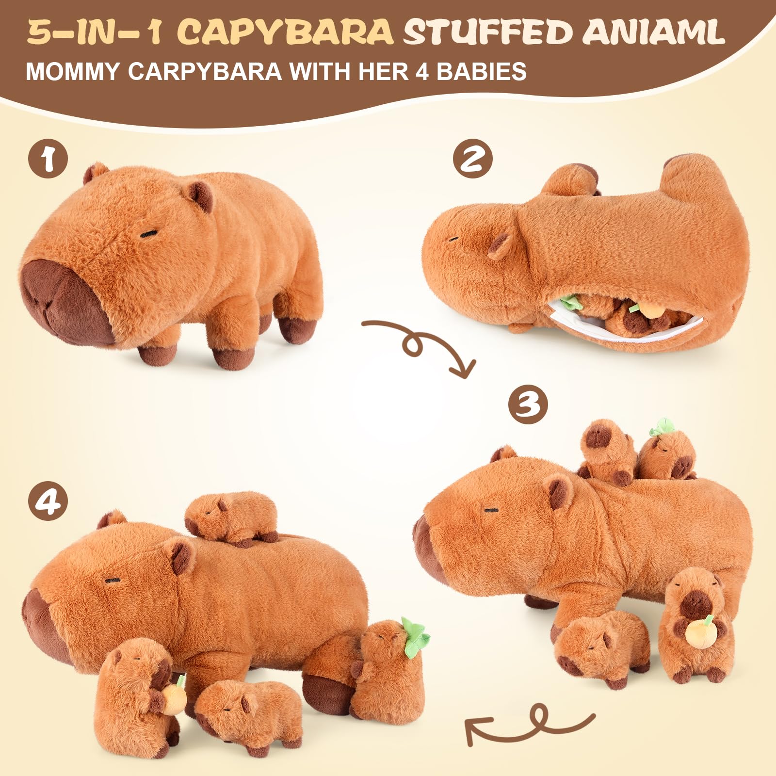 SuzziPals soft pillow capybara plush offers gentle support for relaxation.