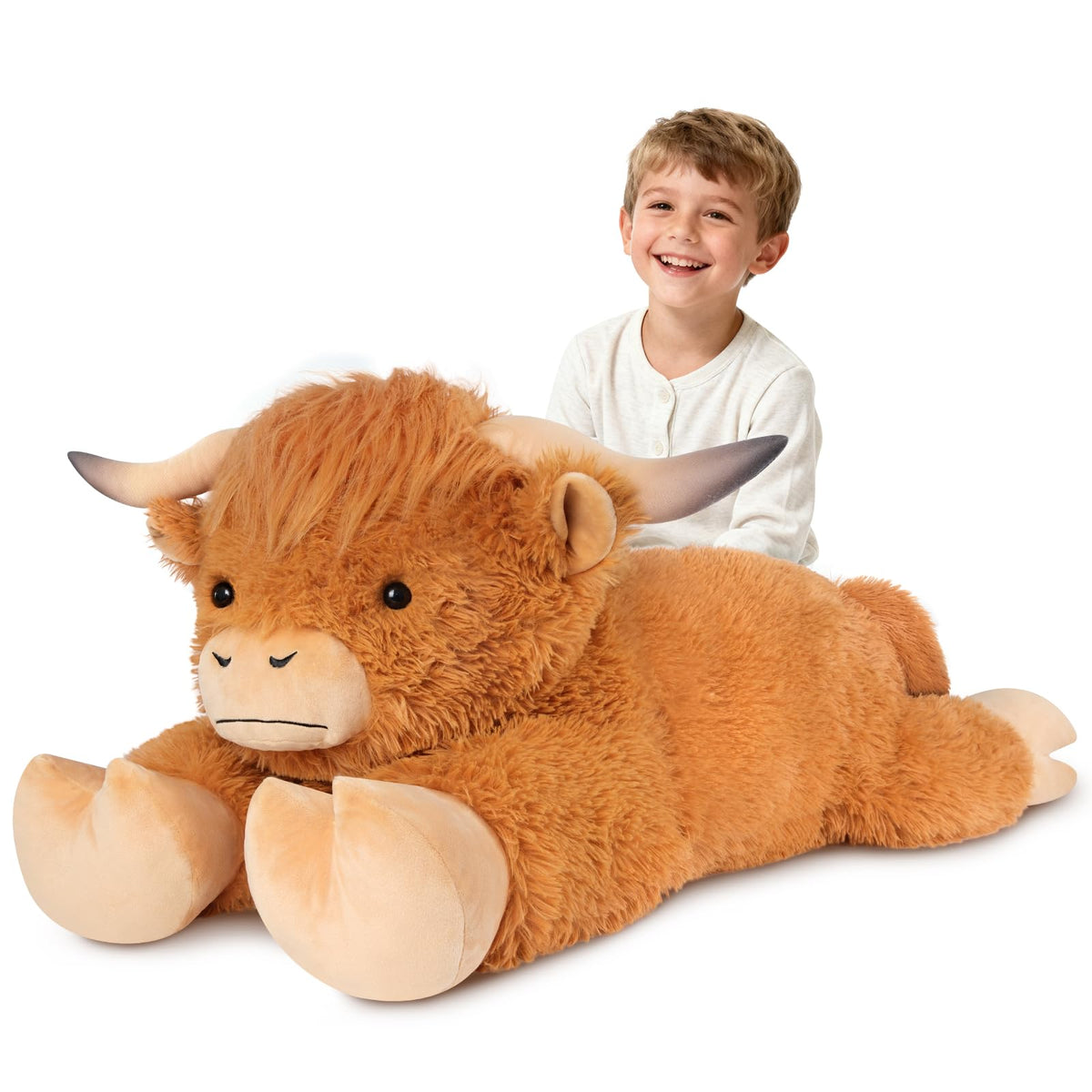 SuzziPals 43-inch giant Highland cow plush ready for cozy hugs and room decor