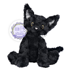 SuzziPals black cat plush with microwave heat for cozy warmth and comfort.