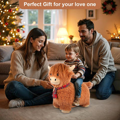 SuzziPals Highland Cow soft plush fur, gentle touch for sensitive skin during playtime