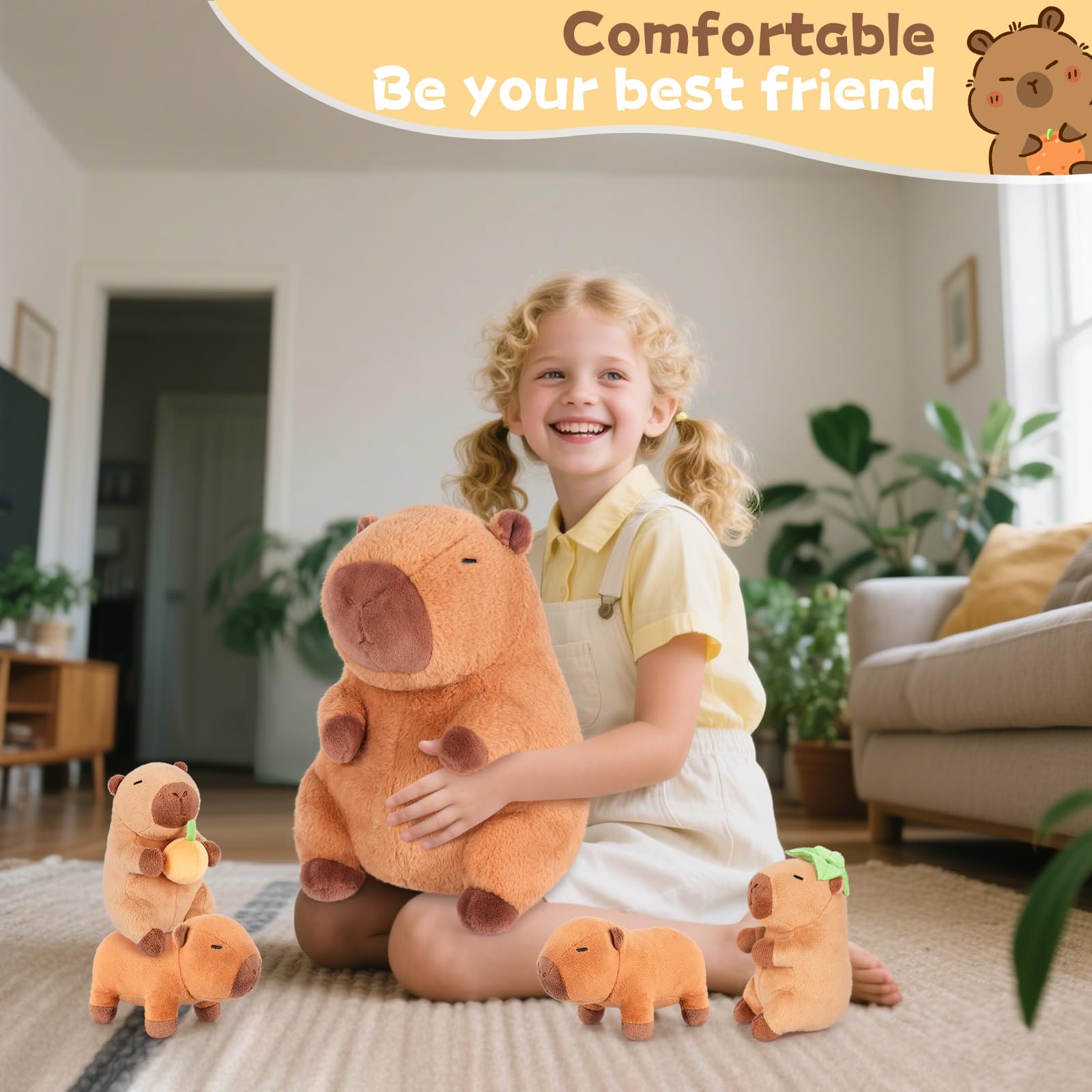 SuzziPals Capibara emotional support plush – soothing buddy for relaxation.