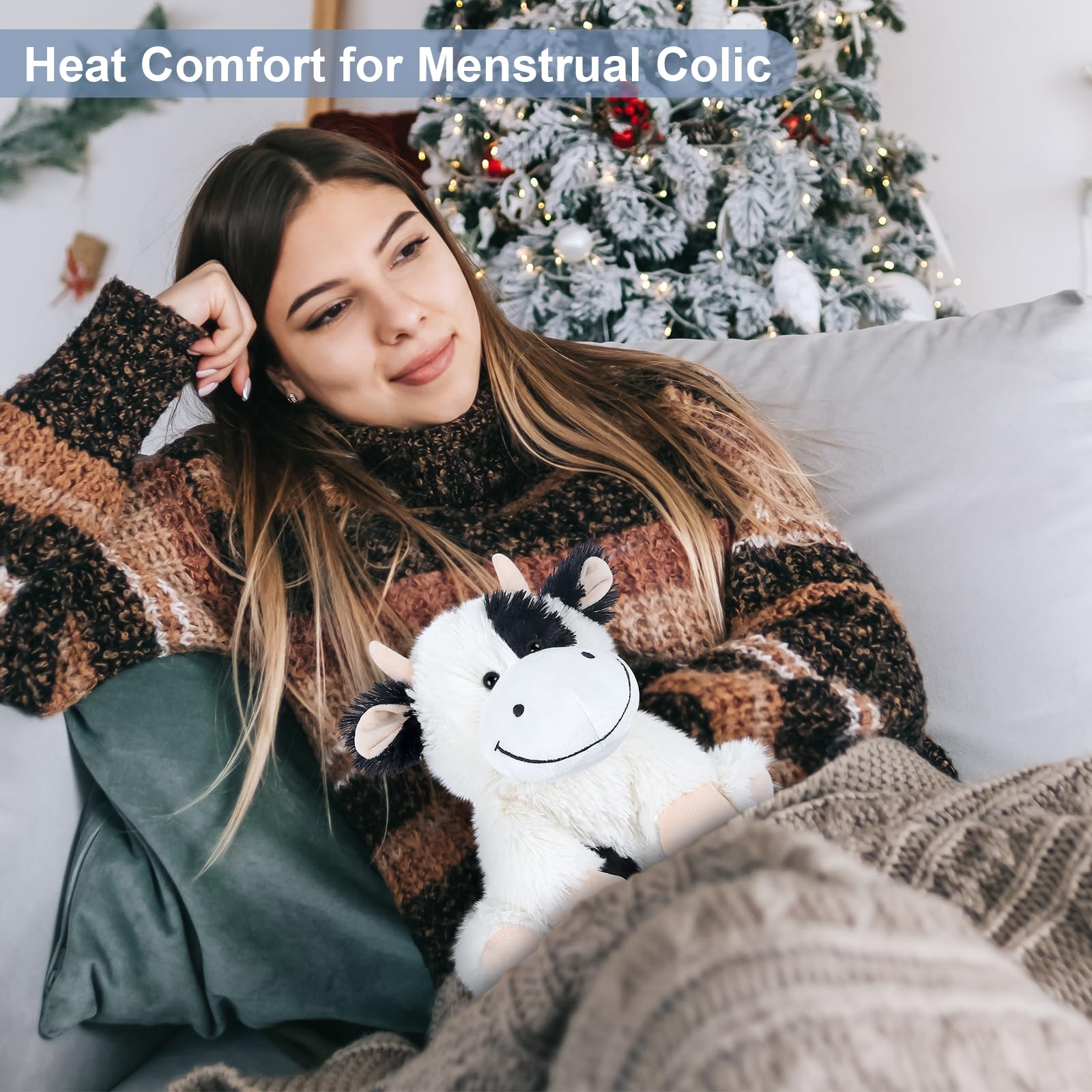 SuzziPals Heatable Cow Plush microwave usage shows safe warming method.