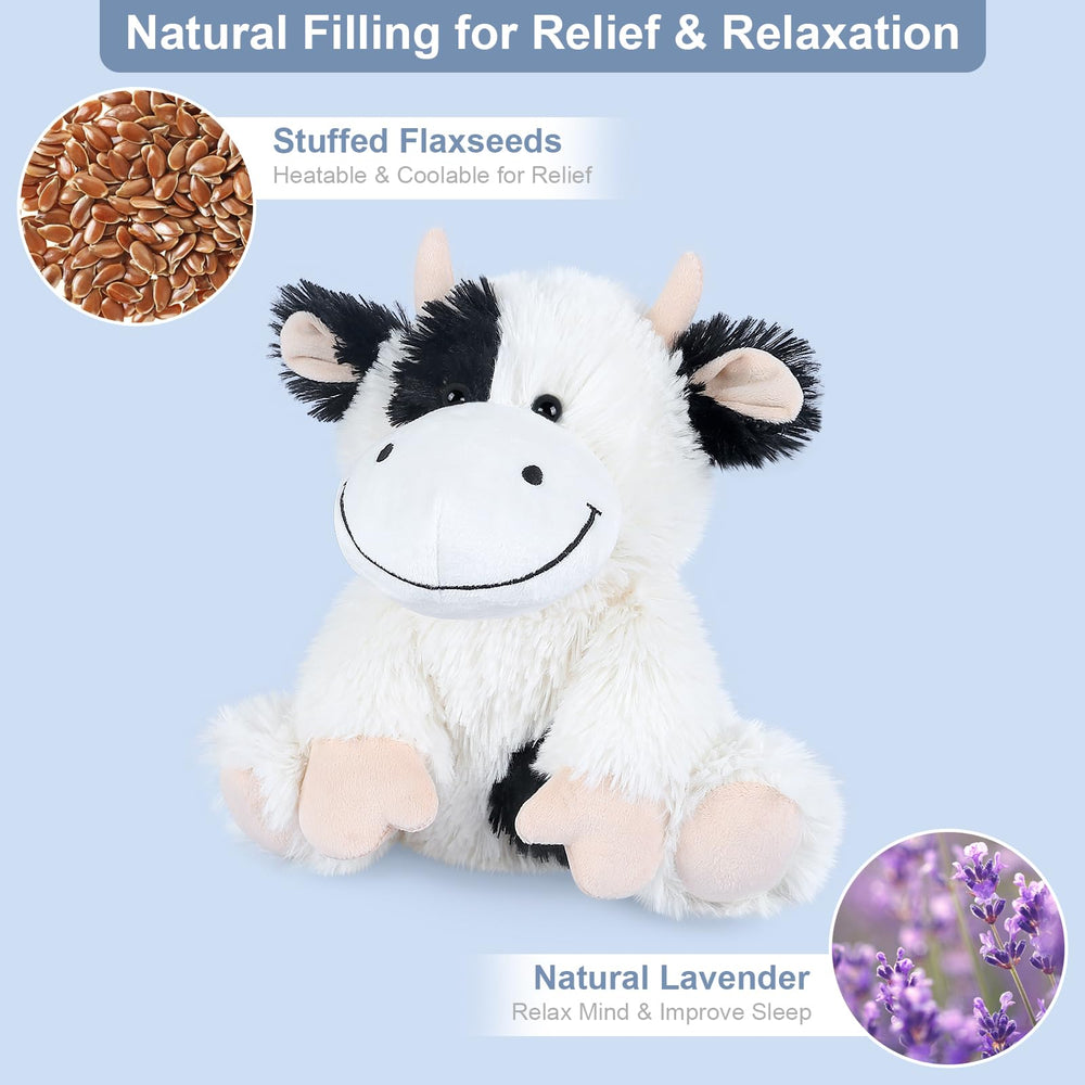 SuzziPals Heatable Cow Plush soft filling provides comforting hug and plush feel.