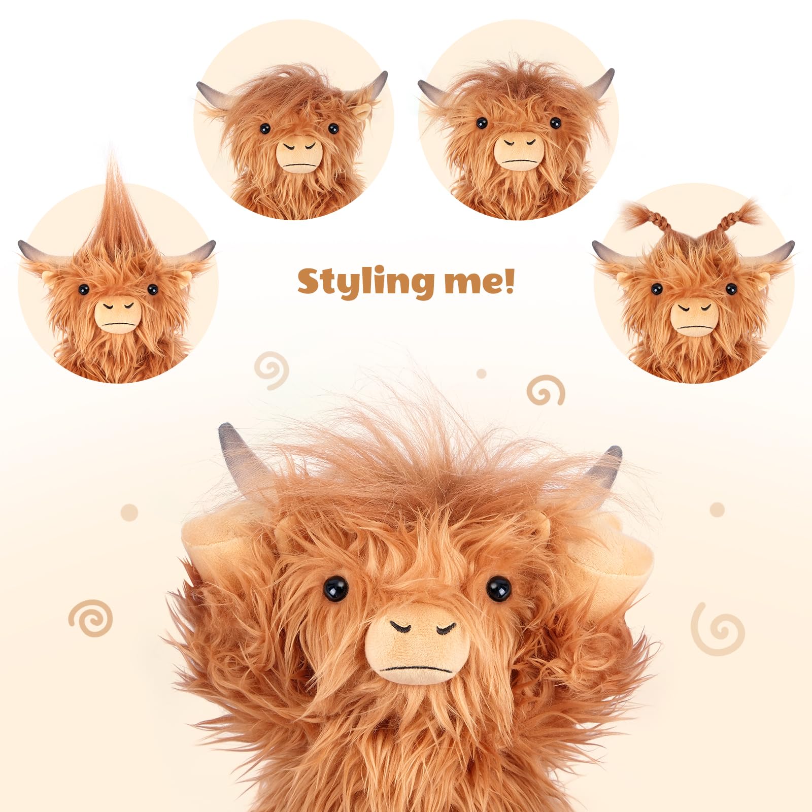 SuzziPals Highland Cow lavender-scented plush — soothing aroma for calm.