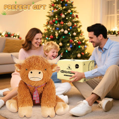 SuzziPals Highland Cow plush brown hue decor piece for bedroom or living room