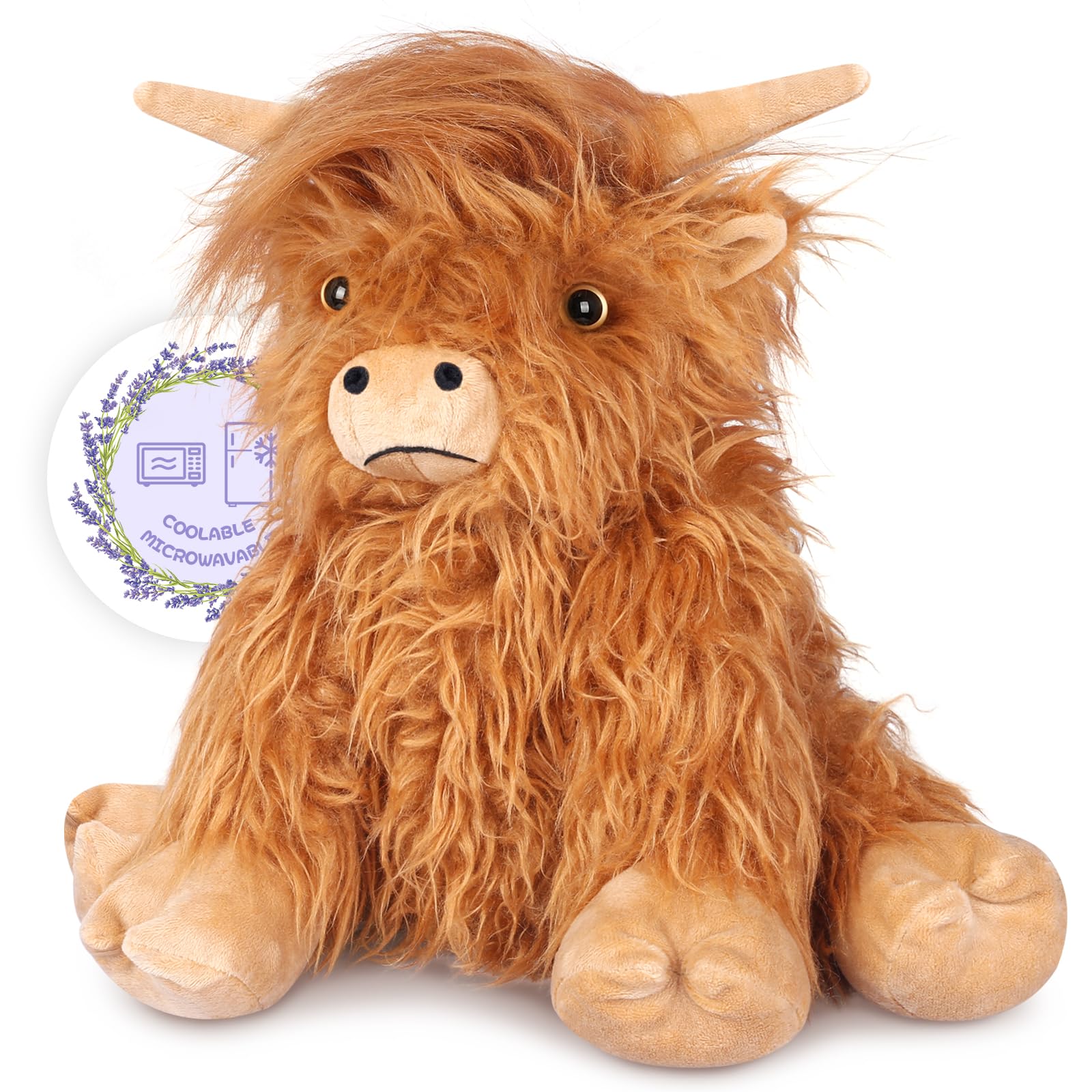 SuzziPals Highland Cow plush ultra-soft cuddle buddy for comforting hugs.