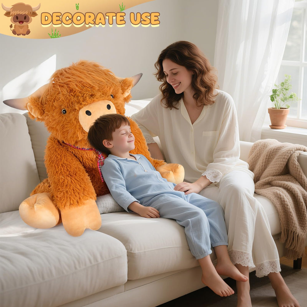 SuzziPals Highland Cow plush arrives in a vacuum sealed box for easy shipping