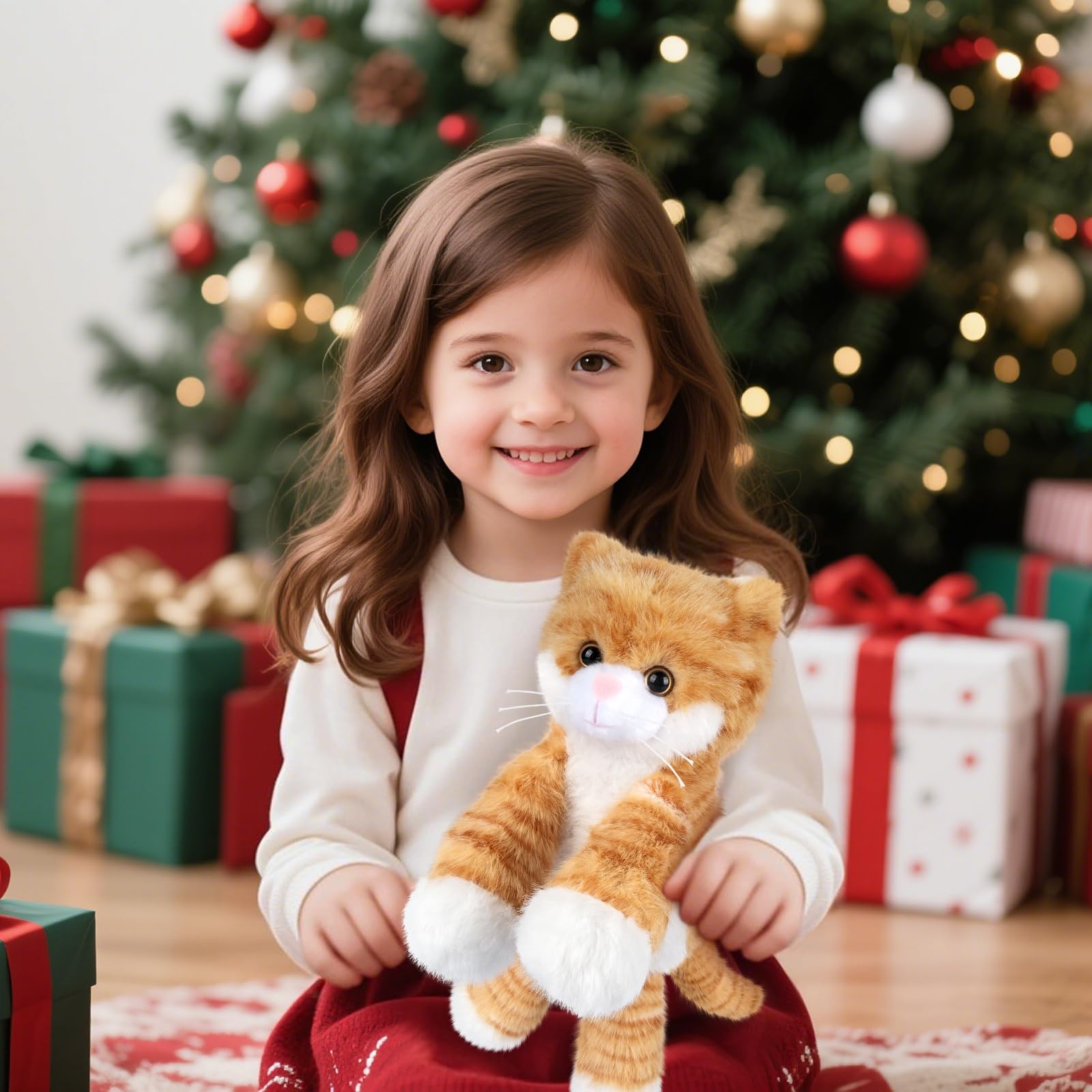 Gift-ready SuzziPals orange cat plush for cat lovers