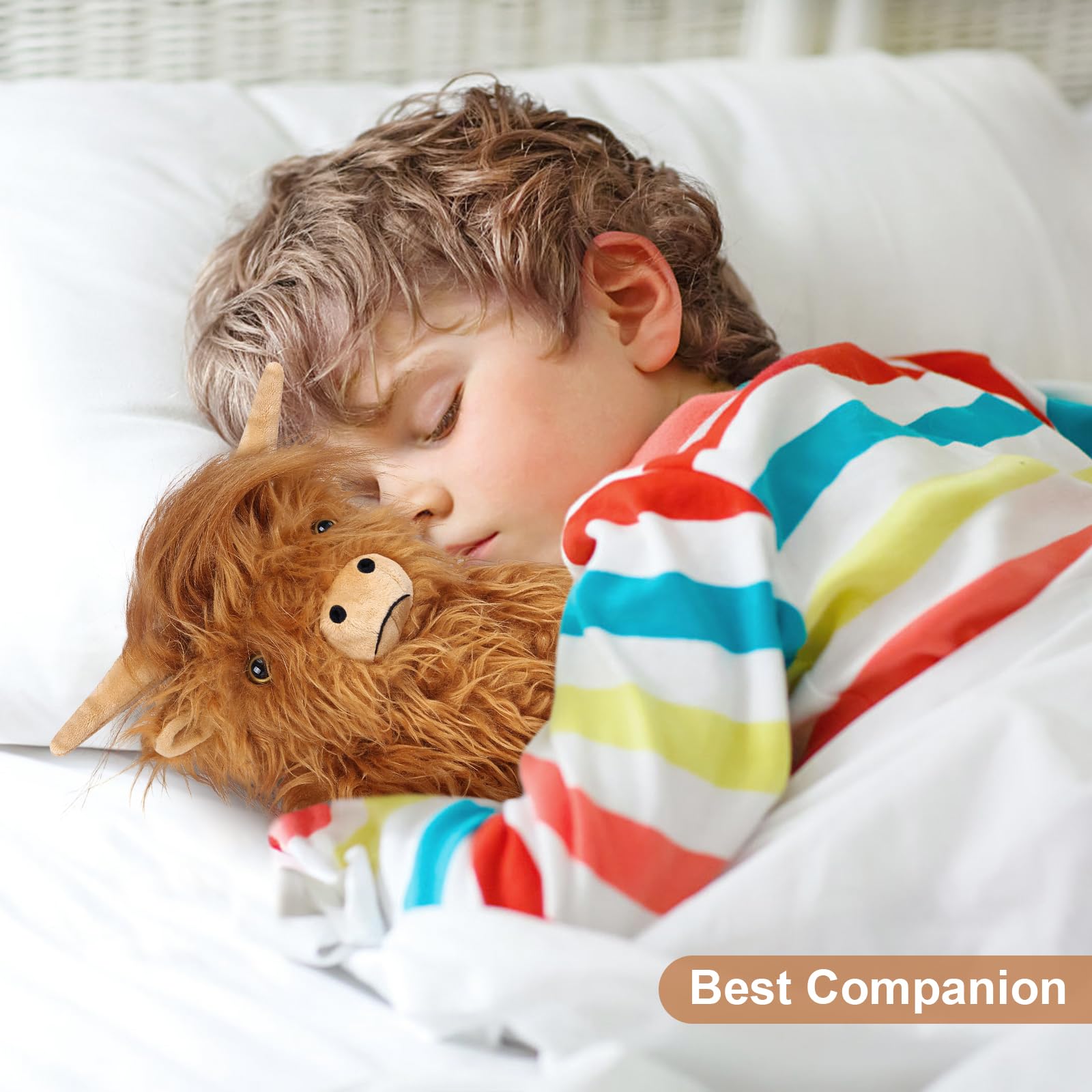 SuzziPals relaxation heat-therapy cow provides soothing warmth during downtime.