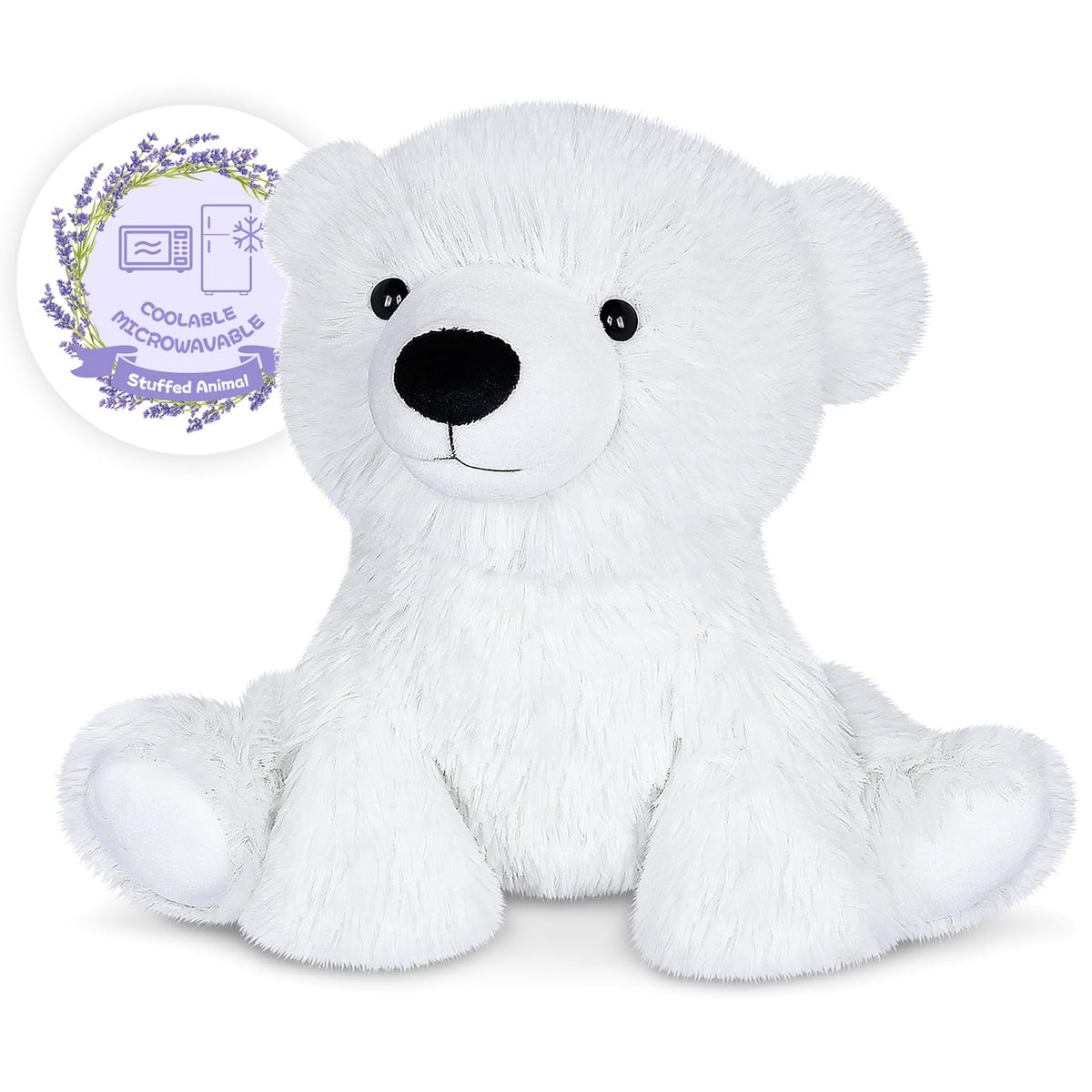 SuzziPals polar bear heating pad ready for gentle warmth and stress relief