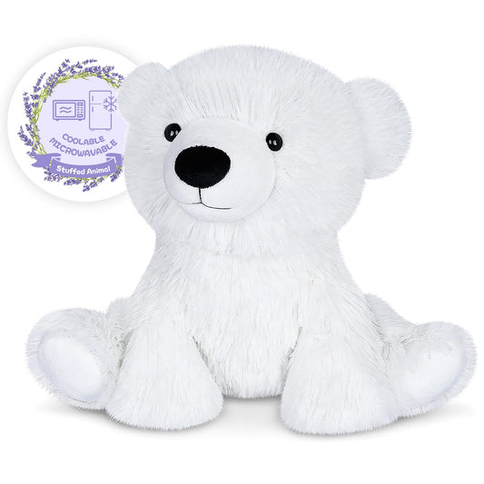 SuzziPals polar bear heating pad ready for gentle warmth and stress relief