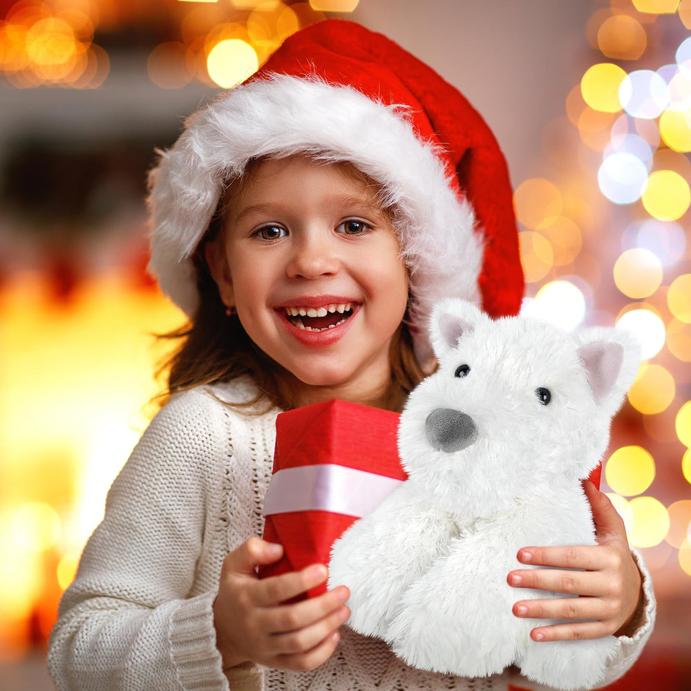 SuzziPals Westie plush eases anxiety with a comforting presence.