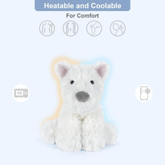 SuzziPals coolable and heatable Westie plush for versatile comfort.