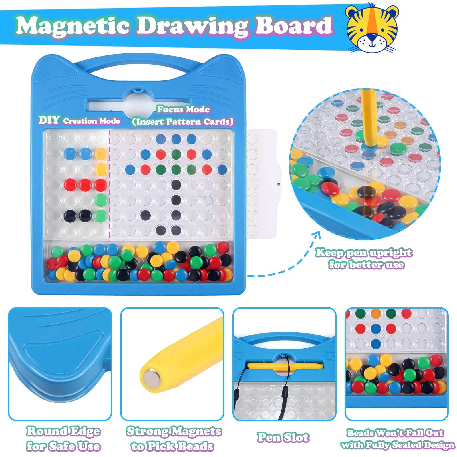 Svance blue-cat design adds friendly charm to learning play.