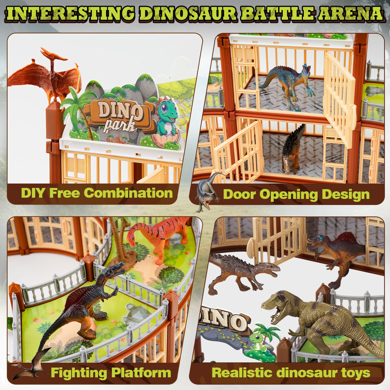 SVANE build-your-own dinosaur kingdom promotes spatial thinking during park setup.