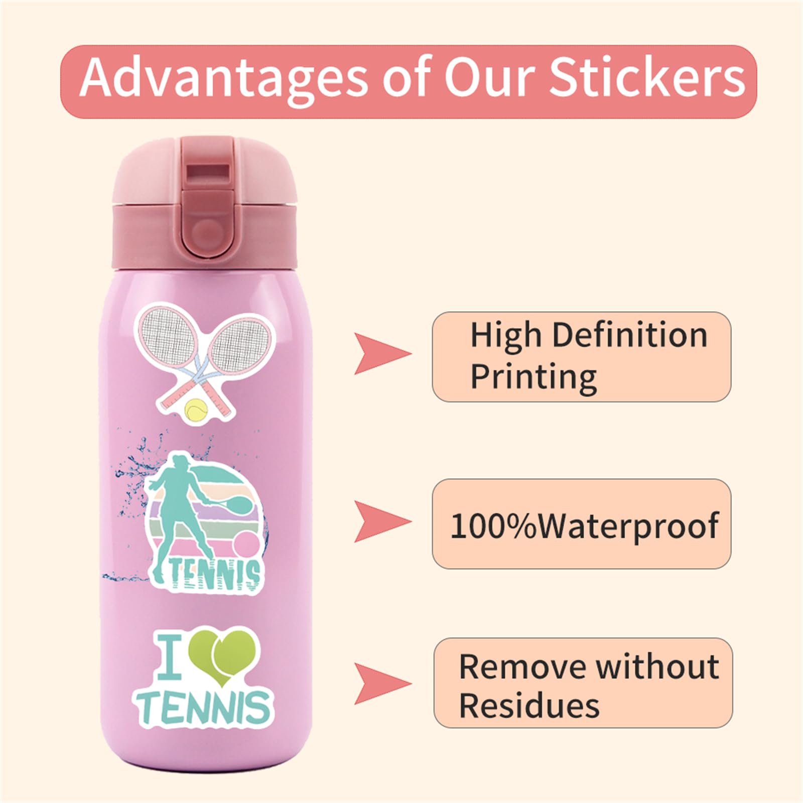 SVGDHZK tennis stickers diverse-collection for sports fans