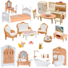 SwankyStyle 36Pcs dollhouse kitchen setup for realistic play and imaginative cooking scenes