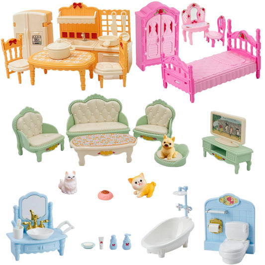SwankyStyle 36-piece 1:12-scale dollhouse furniture for imaginative play and realistic display.
