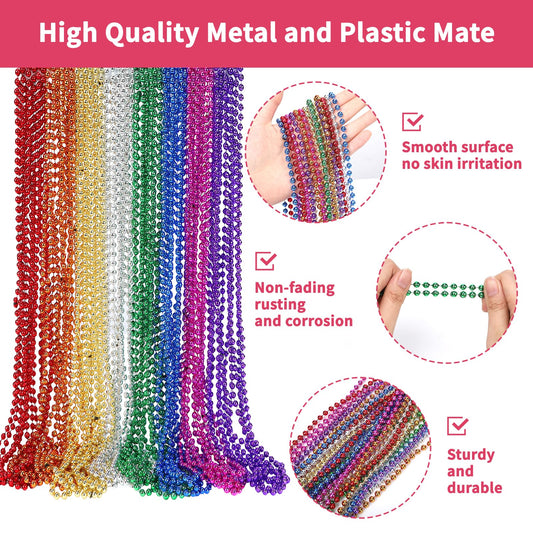 SWANUCKY rainbow beads in eight colors brighten party decor.
