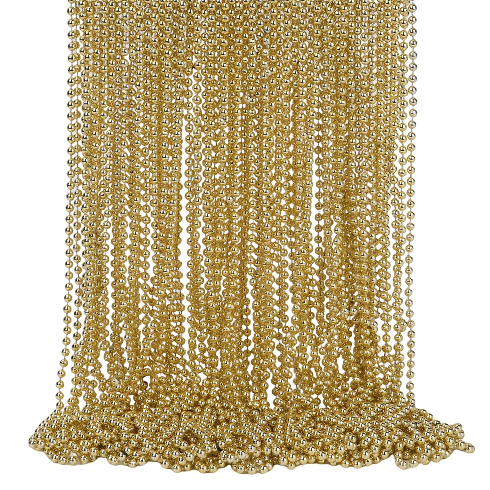 SWANUCKY gold Mardi Gras beads 33-inch necklace for vibrant throws at celebrations