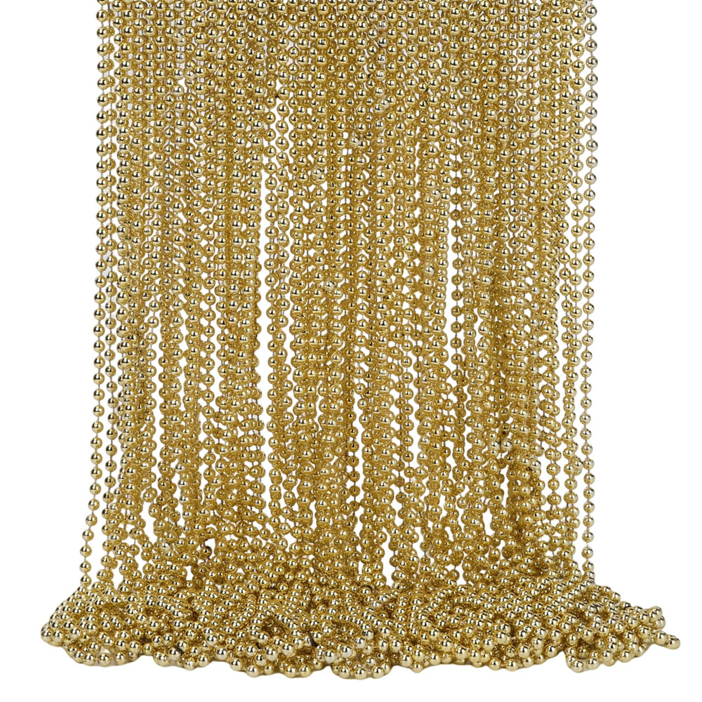 SWANUCKY gold Mardi Gras beads 33-inch necklace for vibrant throws at celebrations