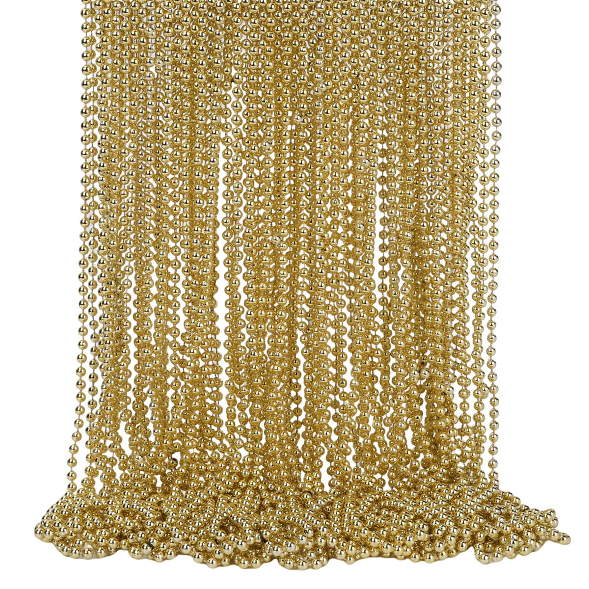SWANUCKY gold Mardi Gras beads 33-inch necklace for vibrant throws at celebrations