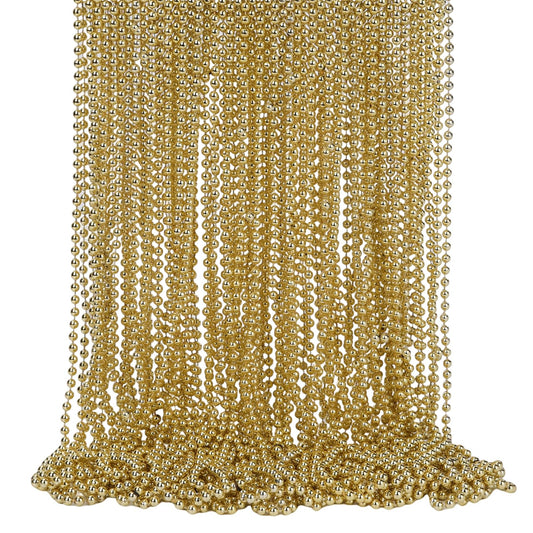 SWANUCKY gold Mardi Gras beads 33-inch necklace for vibrant throws at celebrations