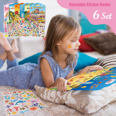 SWARKOL 6Set Dinosaurs stickers book engages curious minds and spatial play.