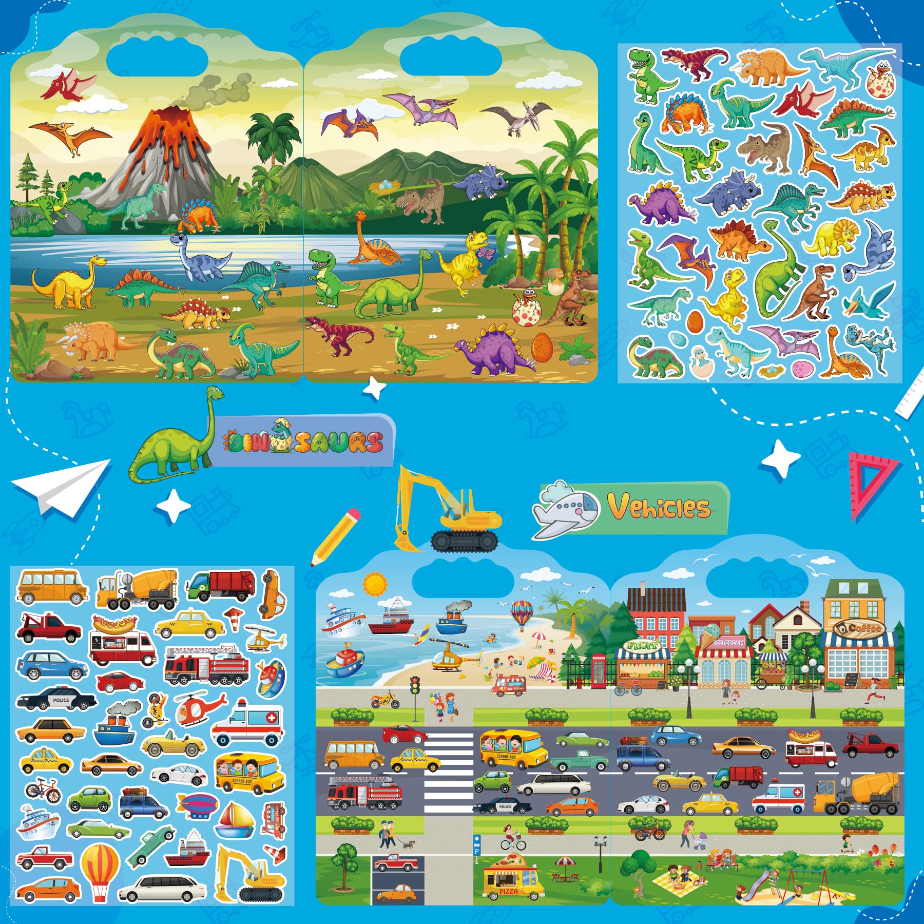 SWARKOL 6Set Princess stickers book inspires pretend play and color recognition.