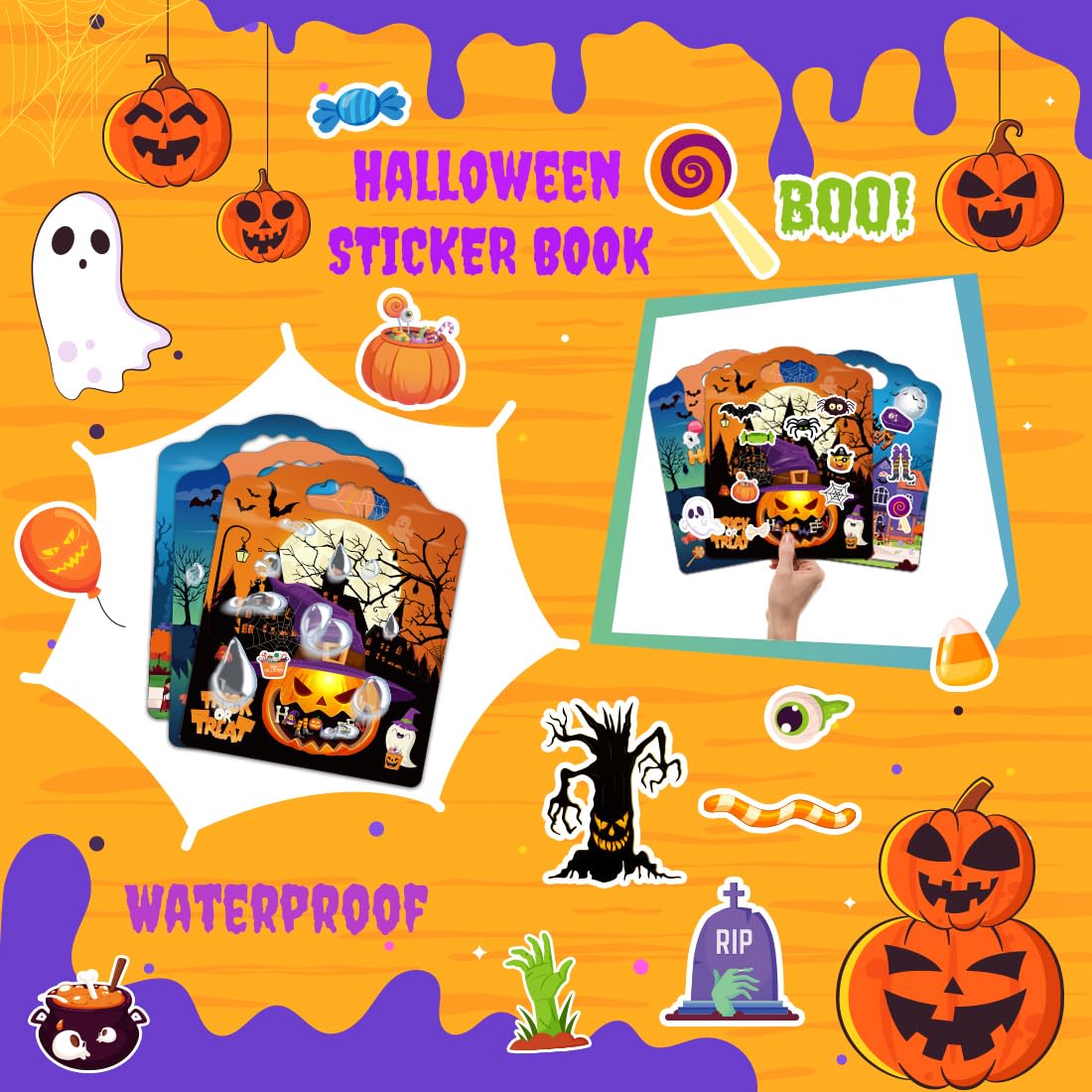 SWARKOL halloween-theme-stickers offer diverse designs to spark creativity.