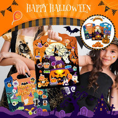 SWARKOL kids-playing-stickers-halloween shows kids engaged in hands-on fun.
