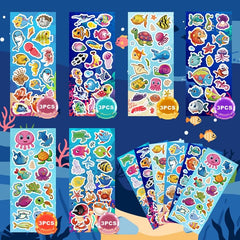 SWARKOL ocean stickers whales-dolphins promote imaginative play on surfaces