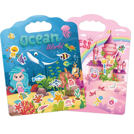 SWARKOL princess-ocean-sticker-book-cover with vibrant 3D stickers for imaginative play